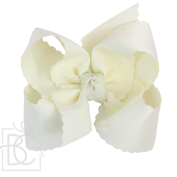 Scalloped Edge Grosgrain Hair Bow (5.5")