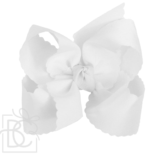 Scalloped Edge Grosgrain Hair Bow (5.5")