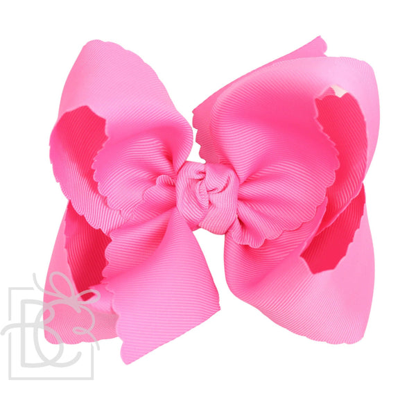 Scalloped Edge Grosgrain Hair Bow (5.5")