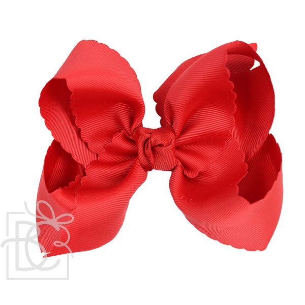 Scalloped Edge Grosgrain Hair Bow (5.5")