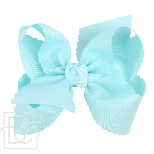 Scalloped Edge Grosgrain Hair Bow (5.5")