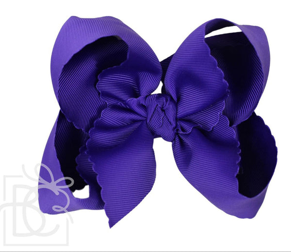 Scalloped Edge Grosgrain Hair Bow (5.5")