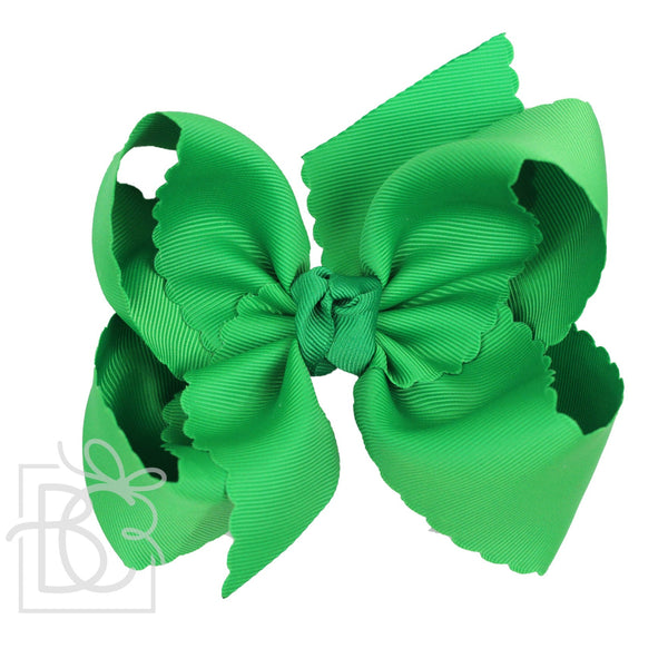Scalloped Edge Grosgrain Hair Bow (5.5")