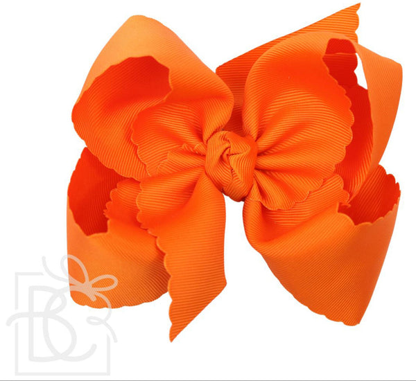 Scalloped Edge Grosgrain Hair Bow (5.5")