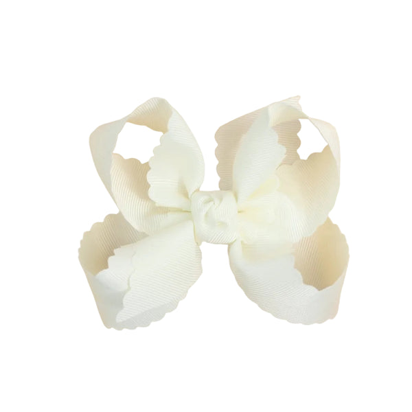 Scalloped Edge Grosgrain Hair Bow (4.5")