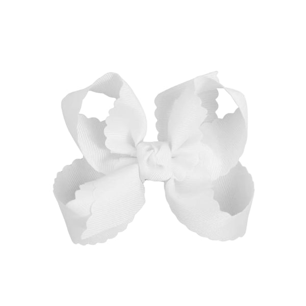 Scalloped Edge Grosgrain Hair Bow (4.5")