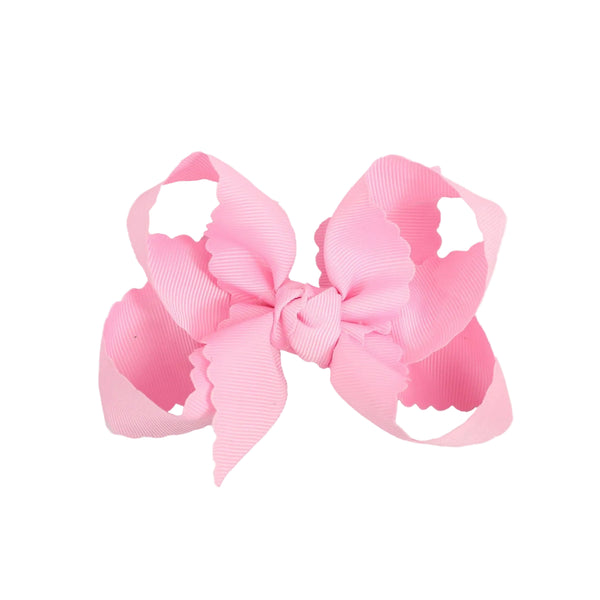 Scalloped Edge Grosgrain Hair Bow (4.5")