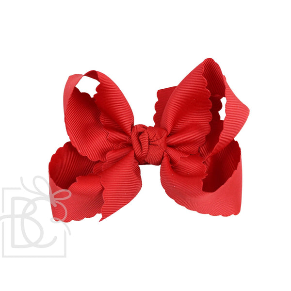 Scalloped Edge Grosgrain Hair Bow (4.5")