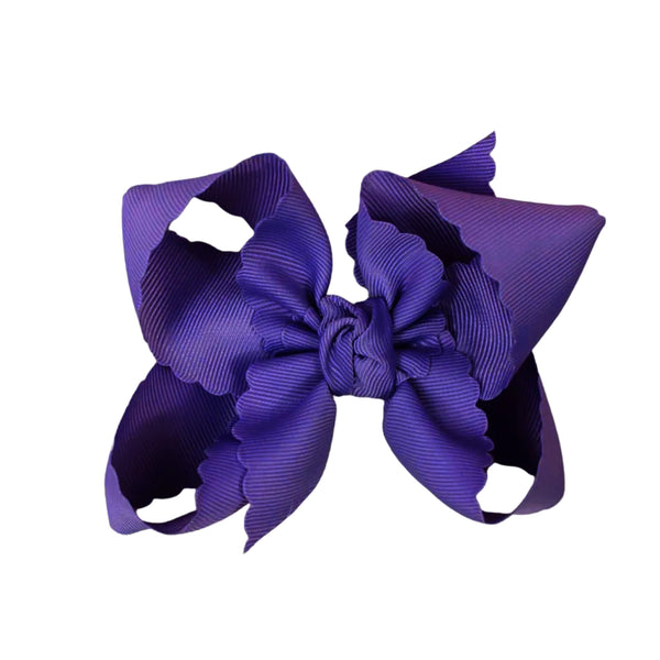 Scalloped Edge Grosgrain Hair Bow (4.5")