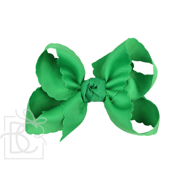 Scalloped Edge Grosgrain Hair Bow (4.5")