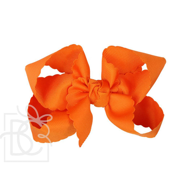 Scalloped Edge Grosgrain Hair Bow (4.5")