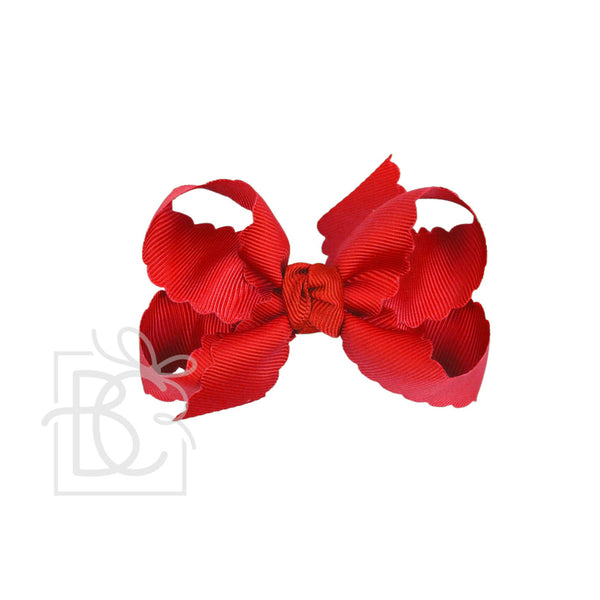 Scalloped Edge Grosgrain Hair Bow (3.5")