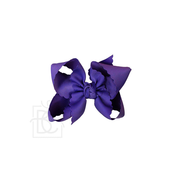 Scalloped Edge Grosgrain Hair Bow (3.5")