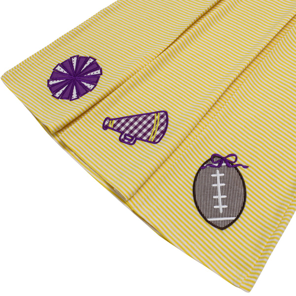 Game Day Pleat Dress- Yellow Stripe