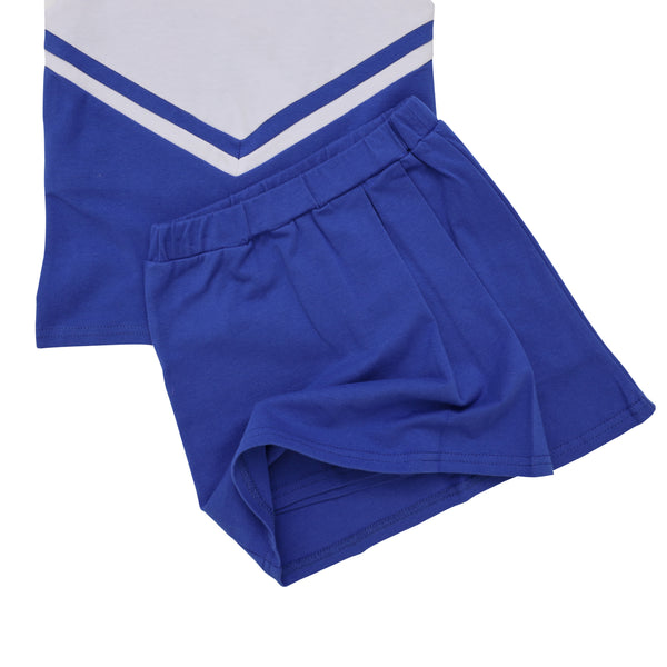 Cheer Uniform Skort Set- Royal/White