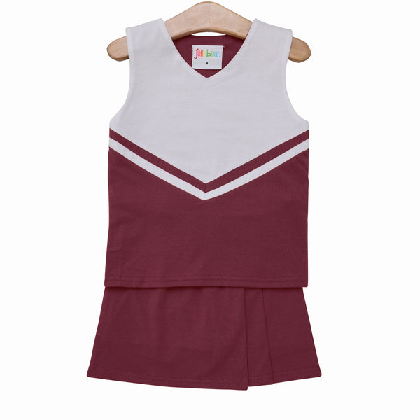Cheer Uniform Skort Set- Maroon/White