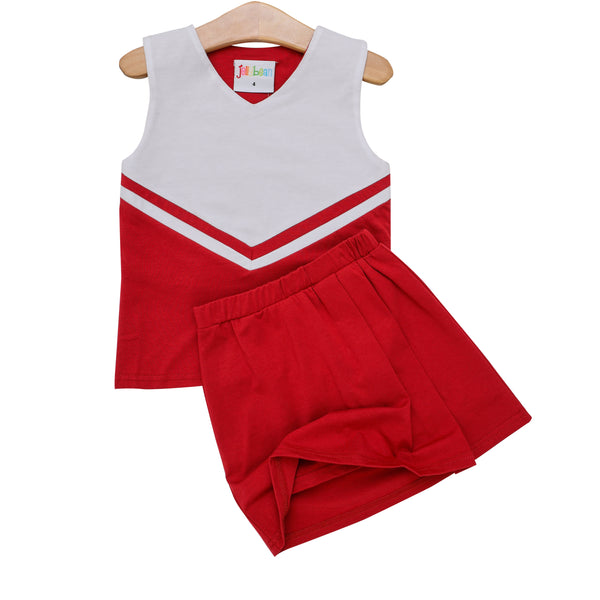 Cheer Uniform Skort Set- Red/White