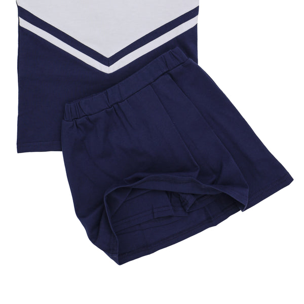 Cheer Uniform Skort Set- Navy/White