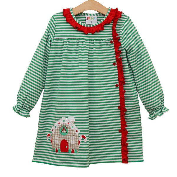 Christmas Cottage Ruffle Dress