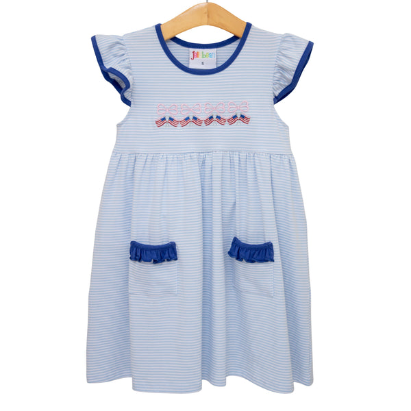 Let Freedom Ring Ruffle Pocket Dress