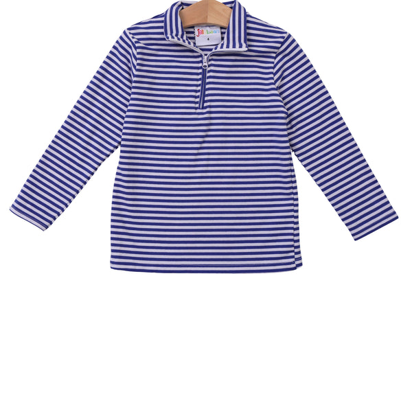 Knit Pullover- Royal Blue Stripe