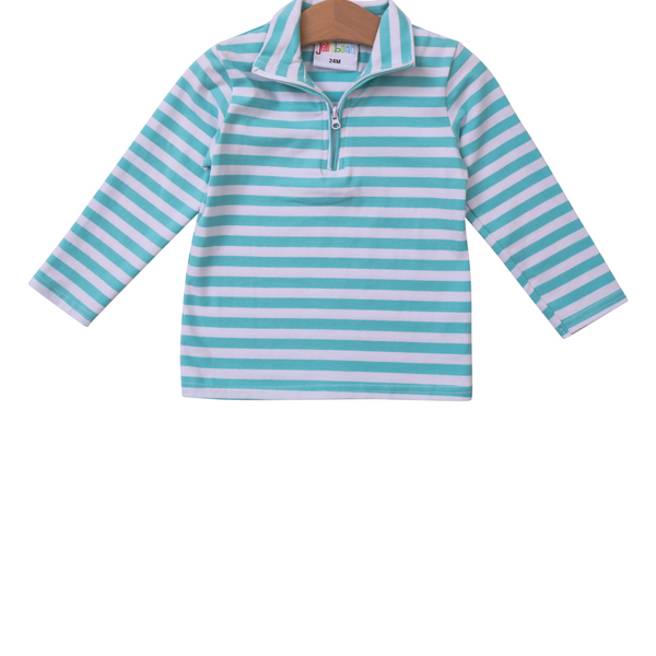 Knit Pullover- Mint Stripe