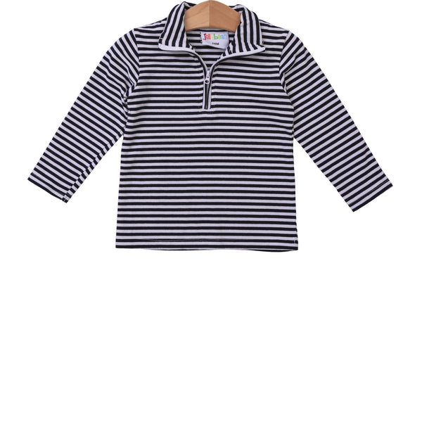 Knit Pullover- Navy Stripe