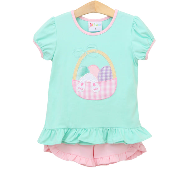 Easter Basket Ruffle Short Set