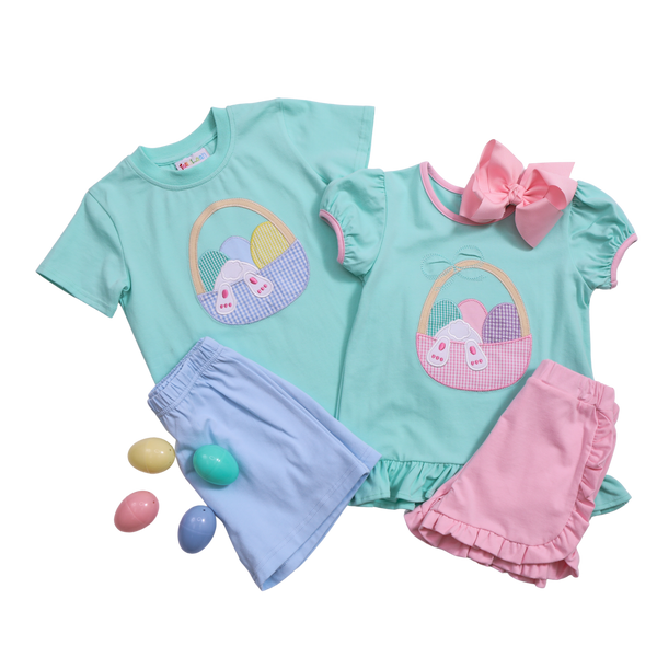 Easter Basket Ruffle Short Set