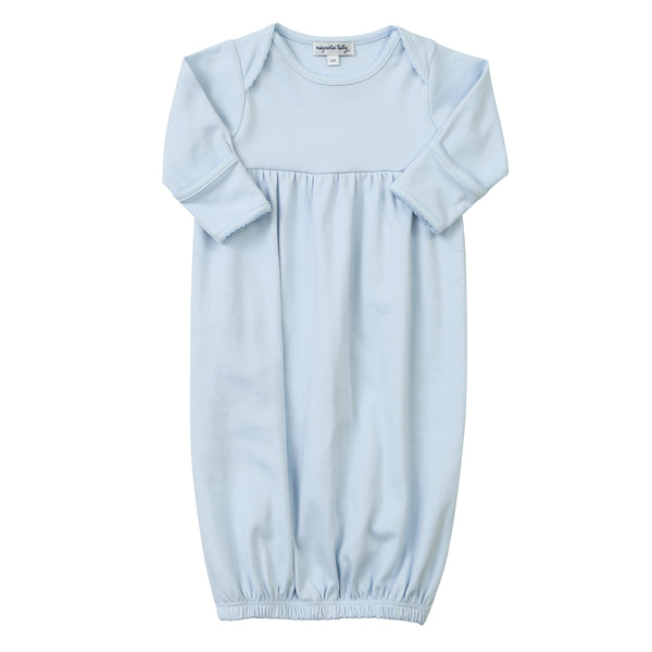 Simply Solids Gathered Gown- Light Blue