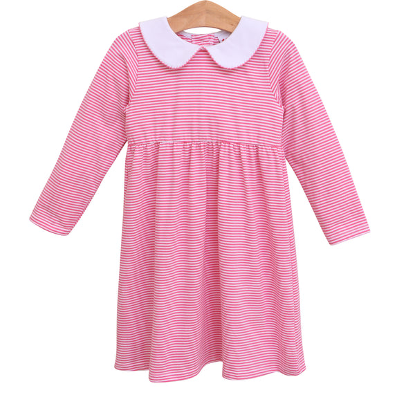 Charlotte LS Dress- Pink Stripe