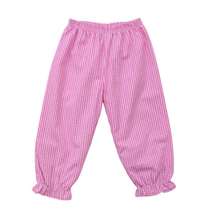 Ruffle Bloomer Pants- Pink Gingham