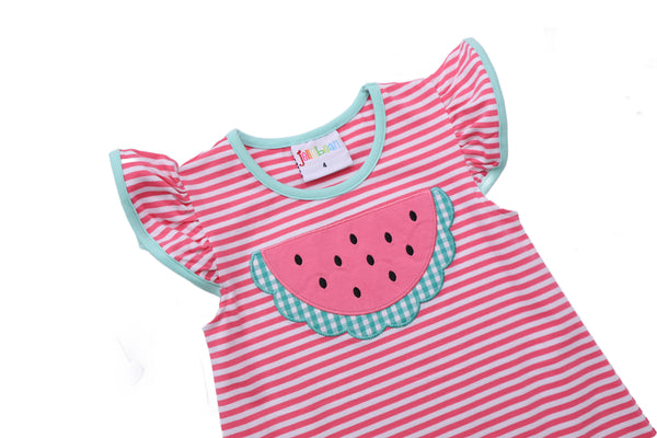 Watermelon Ruffle Pocket Dress