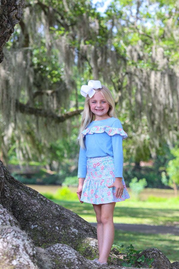 Enchanted Floral Ruffle Top