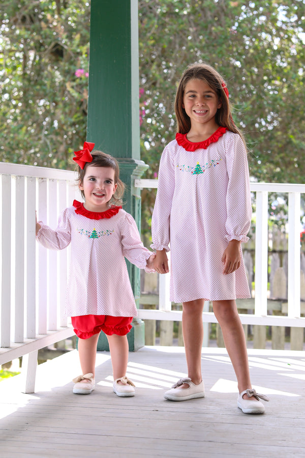 Christmas Tree Embroidery Dress