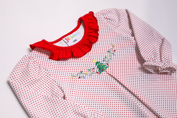 Christmas Tree Embroidery Dress