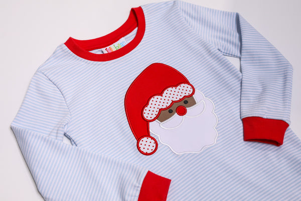 Santa Face Applique Pants Set (Dark Skin)