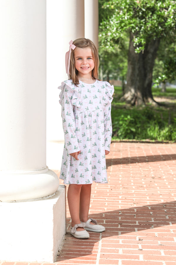 Pink Bows and Mistletoes Dress