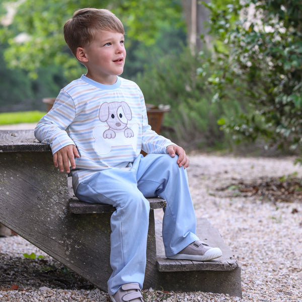 Puppy Applique Pants Set