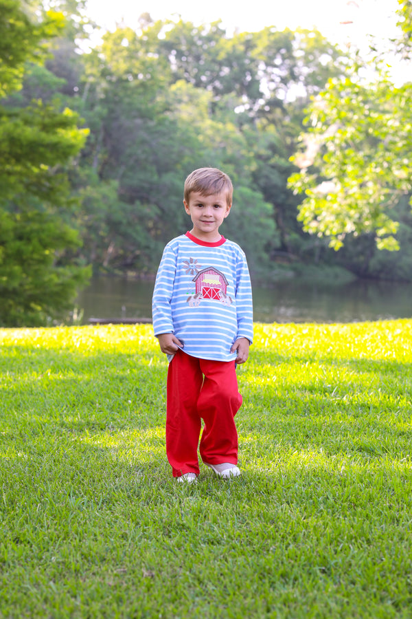 Horse Barn Applique Pants Set