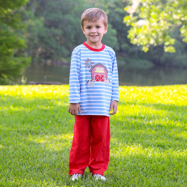 Horse Barn Applique Pants Set