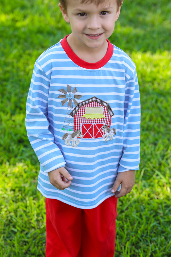 Horse Barn Applique Pants Set