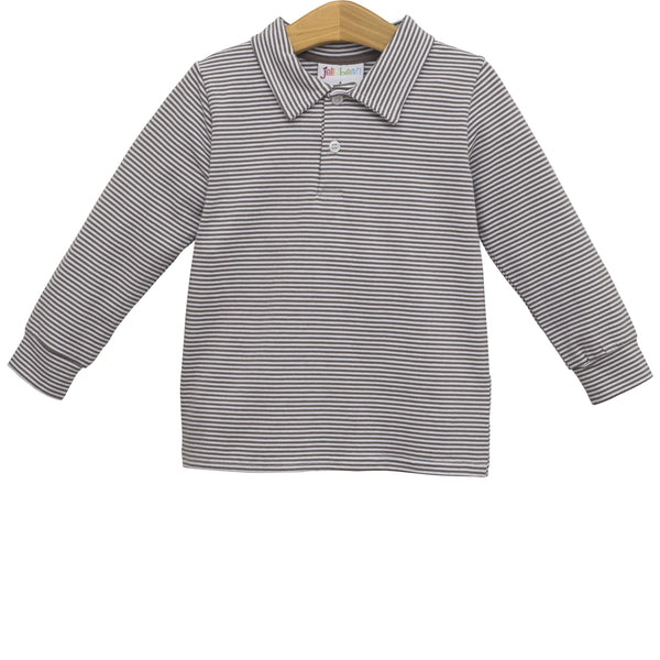 Michael Polo LS- Beige Stripe