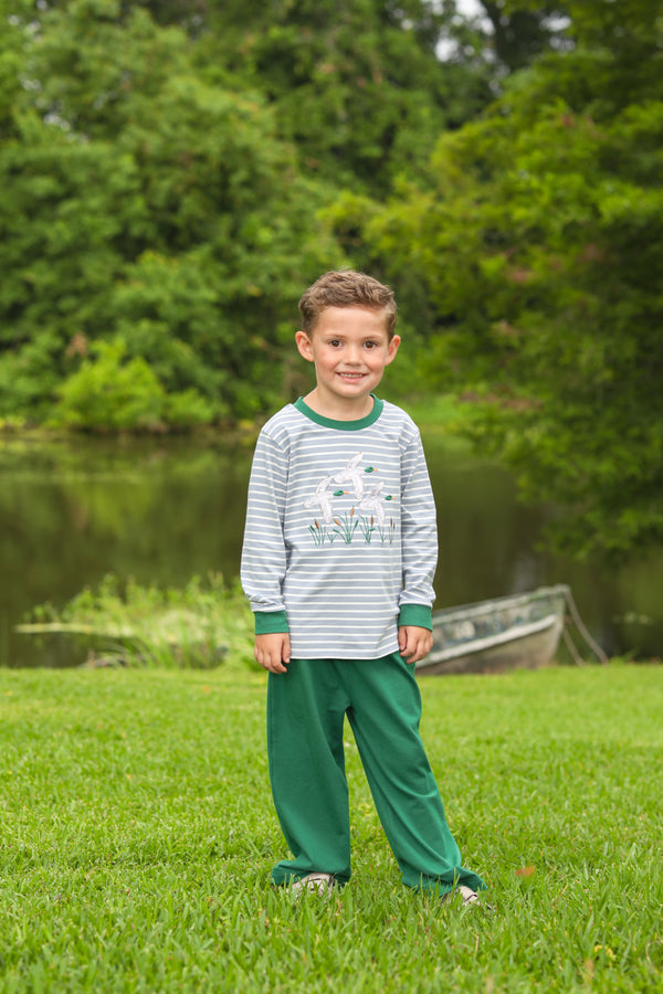 Mallard Embroidery Pants Set