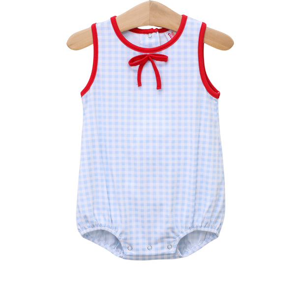 Blue Gingham/Red Bow Bubble