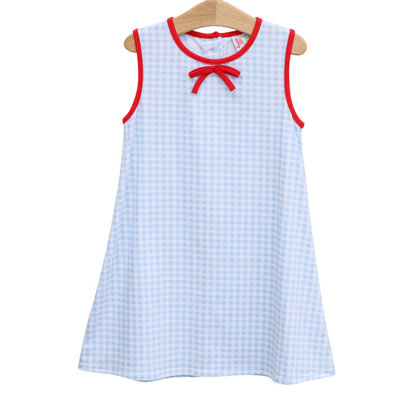 Blue Gingham/Red Bow Dress