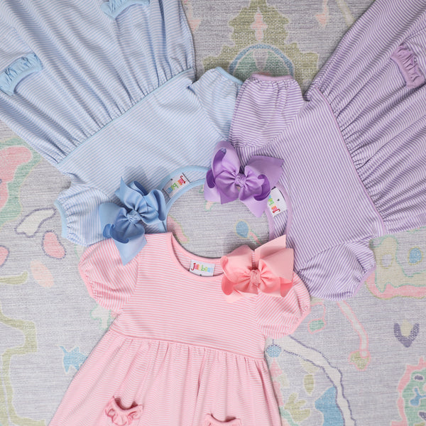 Kate Dress- Lavender Stripe