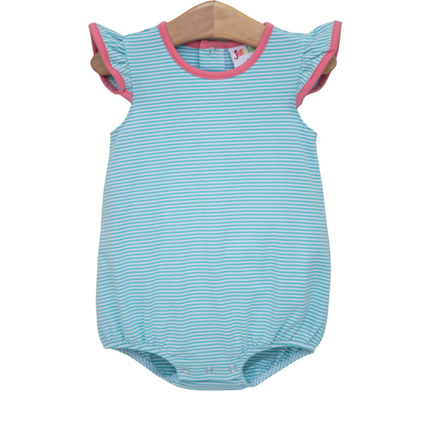 Mia Bubble- Dark Mint Stripe w/ Pink