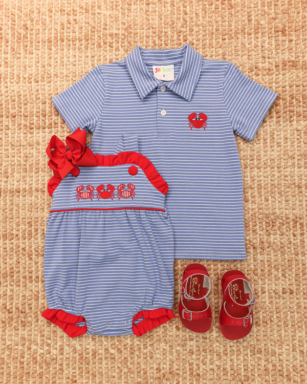Coastal Crabs Ruffle Sunsuit