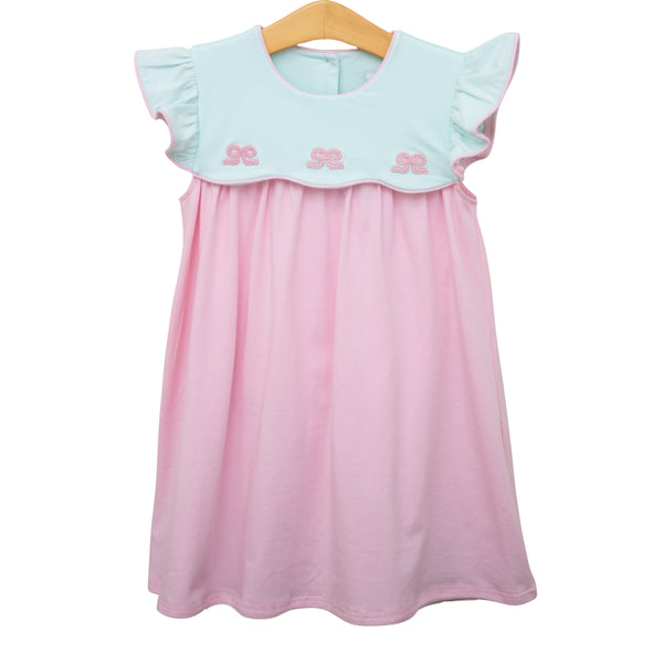 French Knot Bow Scallop Dress